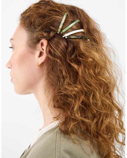 Accessorize Brown 4-Pack Marble Resin Hair Slides