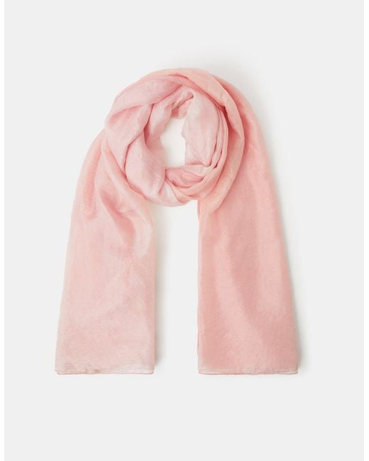 Accessorize Pink Lightweight Silk Scarf