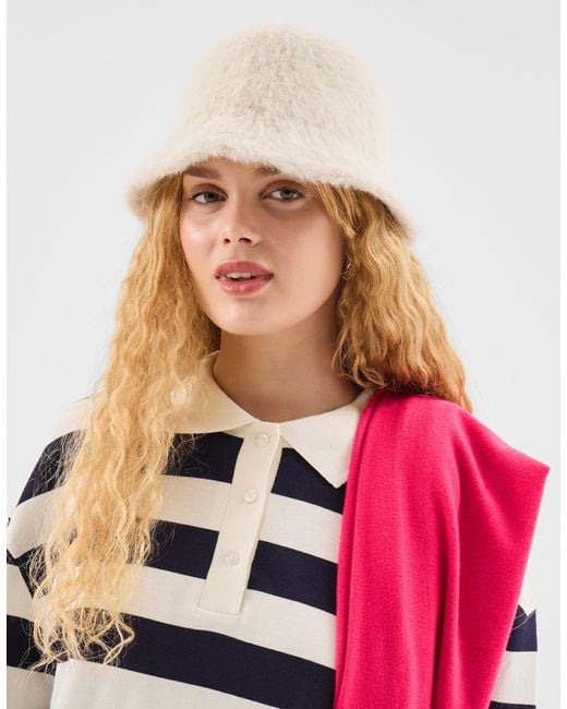 Accessorize Natural Super-Soft Nylon Fluffy Bucket Hat