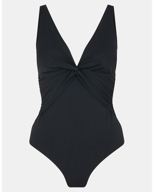 Accessorize Black Knot Front Shaping Swimsuit