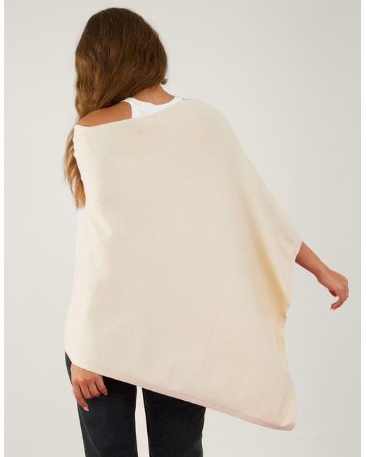 Accessorize Natural Lightweight Knitted Viscose Knit Poncho