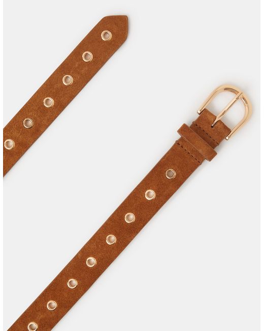 Accessorize Brown Leather Eyelet Belt