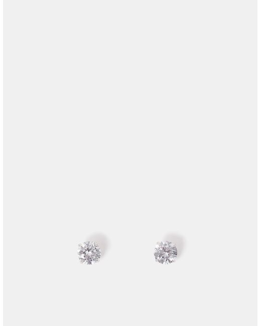 Accessorize Natural Sterling Diamanté Stud Earrings