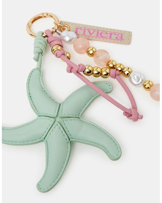 Accessorize White Starfish Bead Bag Charm
