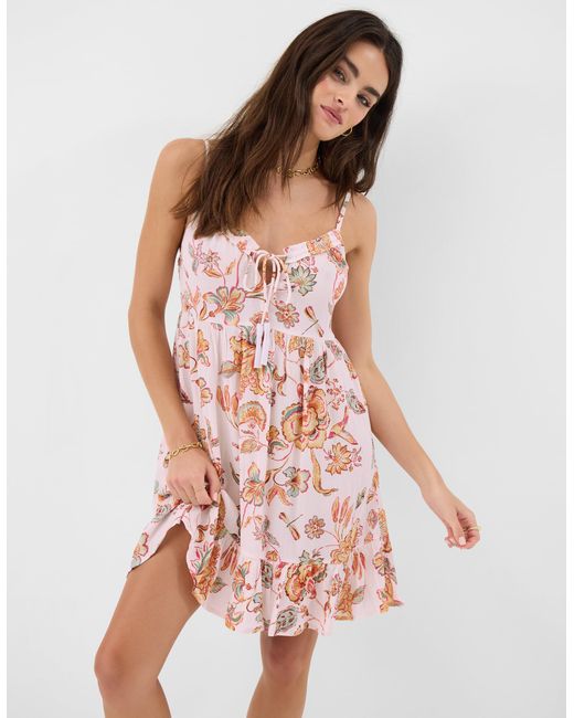 Accessorize Pink Floral Print Mini Dress