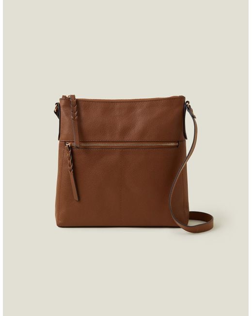 Accessorize Green Leather Large Messenger Bag