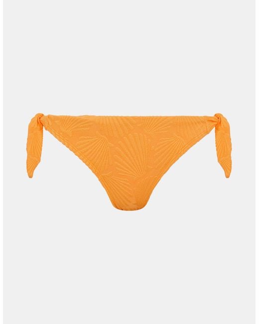 Accessorize Orange Shell Embossed Tie Side Bikini Bottoms