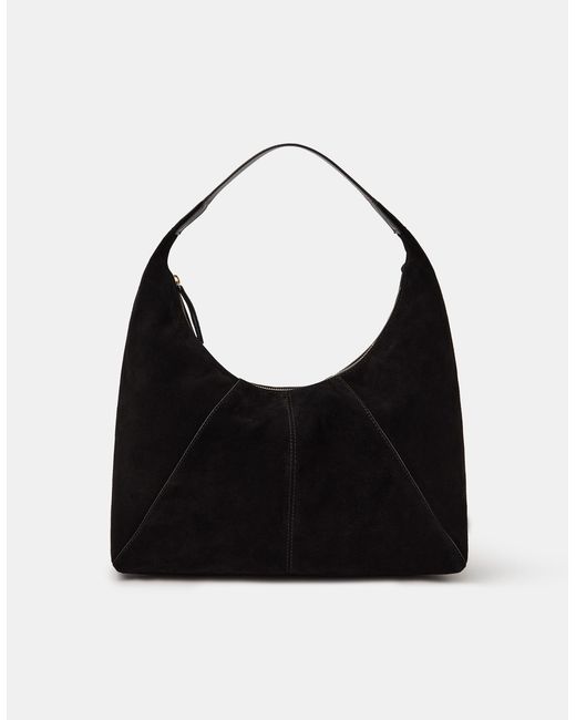 Accessorize Black Suede Shoulder Bag