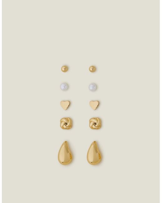 Accessorize Metallic 5-Pack Knot Stud Earrings