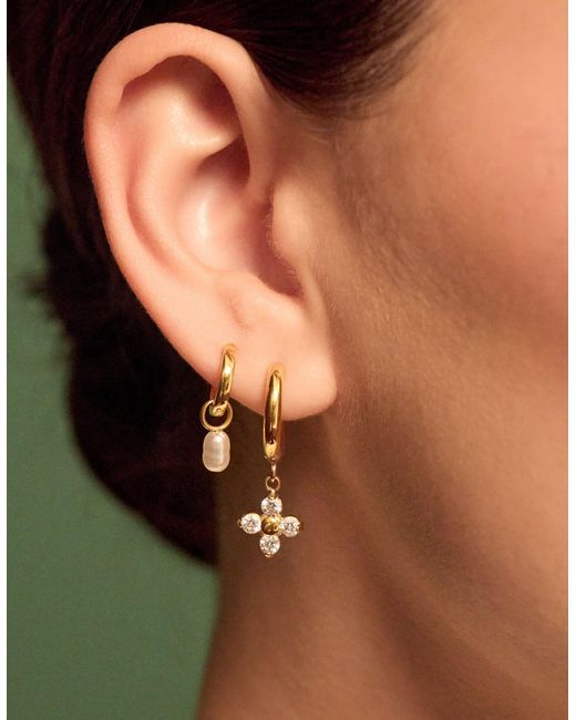 Accessorize Metallic 2-Pack Stainless Steel Drop Hoop Earrings