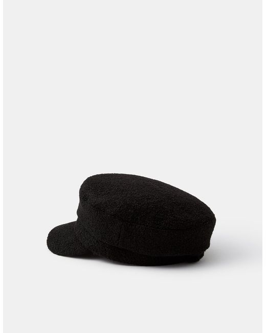 Accessorize Black Boucle Baker Boy Hat