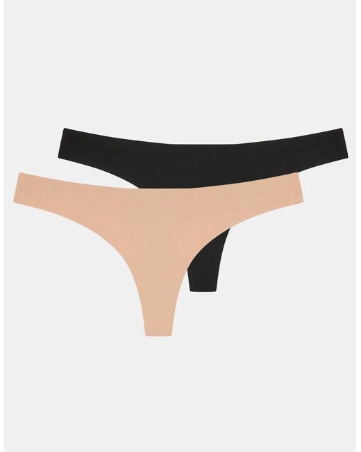 Accessorize Brown 2-Pack Seamless Thongs