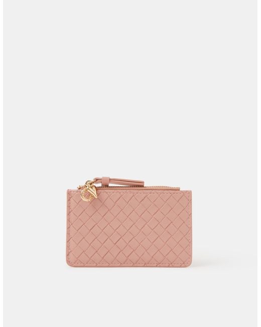 Accessorize Pink Charm Woven Card Holder