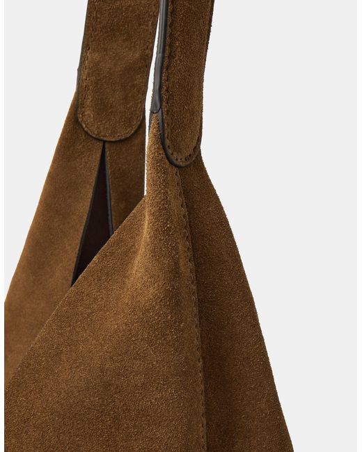 Accessorize Brown Large Suede Shoulder Bag