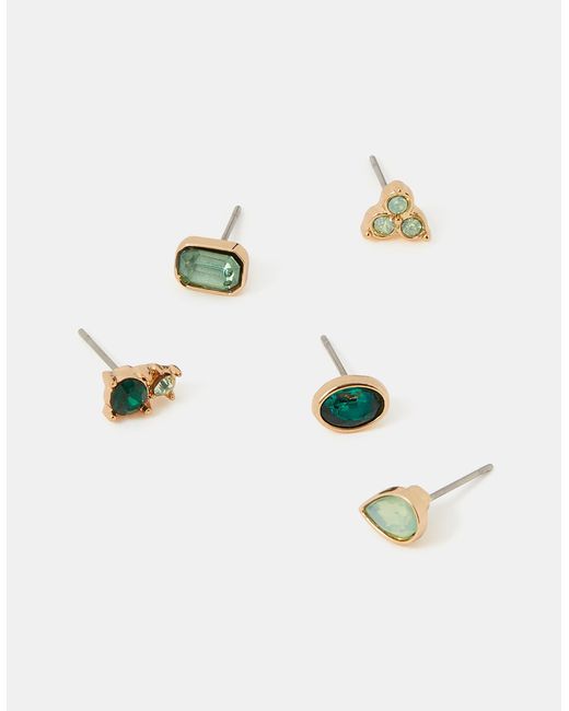 Accessorize White 5-Pack Gemstone Stud Earrings