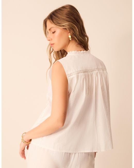 Accessorize Natural Cotton Floral Lace Tie-Front Waistcoat