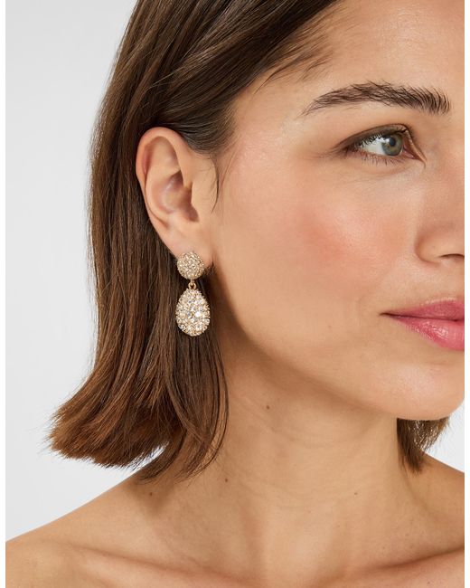 Accessorize Natural Double Drop Sparkle Earrings