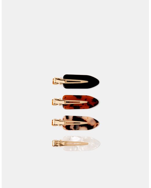 Accessorize White 4-Pack Tort Creaseless Hair Clips