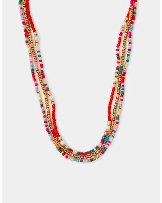 Accessorize Natural 3-Pack Skinny Beaded Necklaces