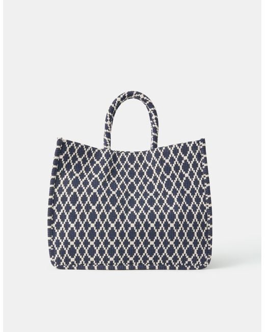 Accessorize Red Geometric Print Textile Handbag