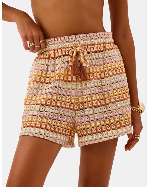 Accessorize Brown Crochet Shorts