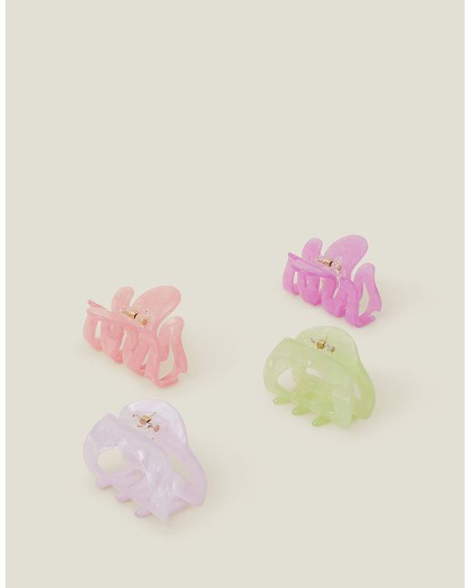 Accessorize Women's Pink/purple/green 4-pack Marble Claw Clips