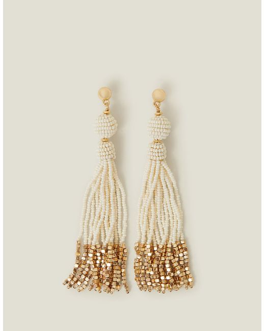 Accessorize Metallic Women's Gold Tassel Drop Earrings