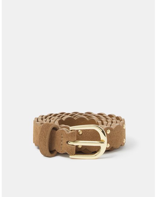 Accessorize Blue Slim Stud Suede Belt