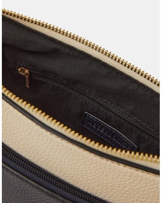 Accessorize Blue Leather Colour Block Crossbody Bag