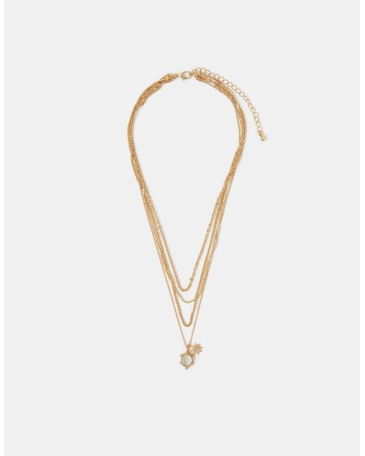 Accessorize Metallic Star Pendant Layered Necklace