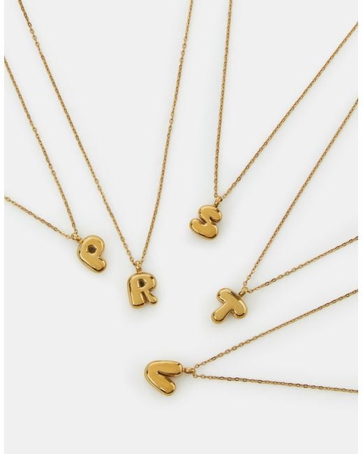 Accessorize White Stainless Steel Bubble Initial Pendant Necklace