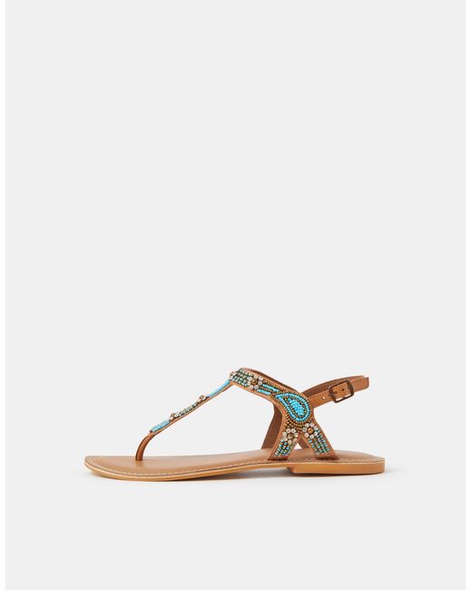 Accessorize White Beaded Flower Sandals