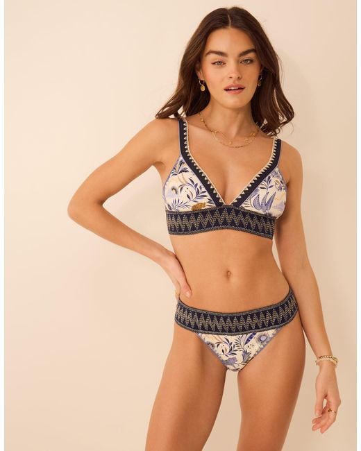 Accessorize Brown Top Regular Celestial Print Band Bikini Multi