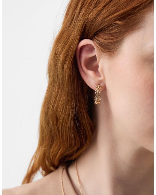 Accessorize Brown Flower Cut Out Hoop Earrings