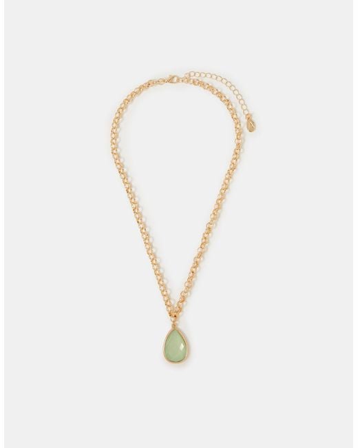 Accessorize White Gemstone Pendant Necklace
