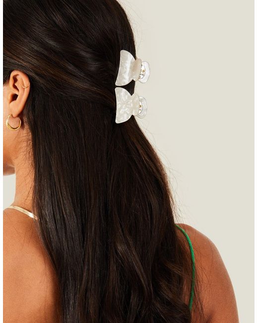 Accessorize Natural 2-Pack Mini Pearlescent Resin Claw Clips
