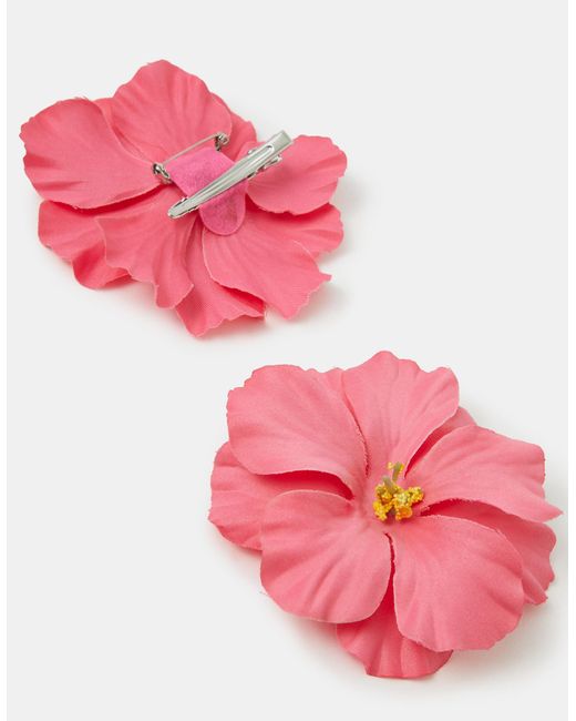 Accessorize Pink 2-Pack Hibiscus Hair Clips