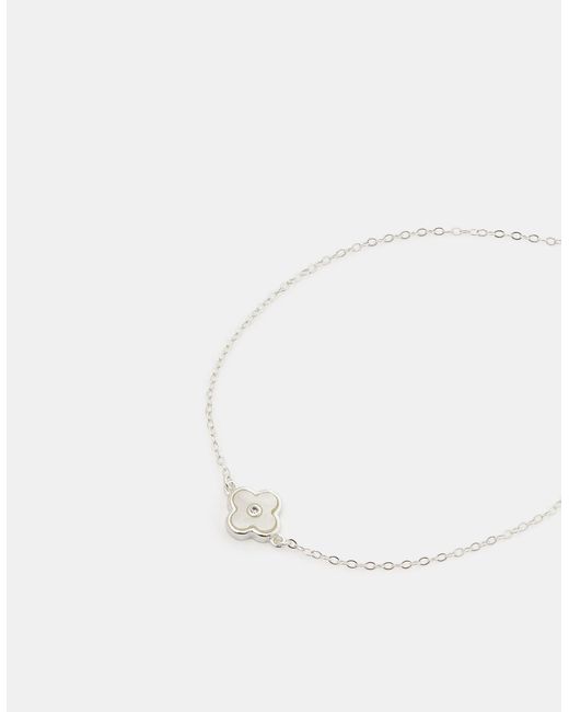 Accessorize White Sterling Mother Of Pearl Clover Bracelet