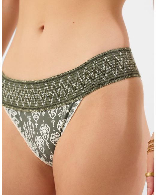 Accessorize White Floral Print Band Bikini Bottoms