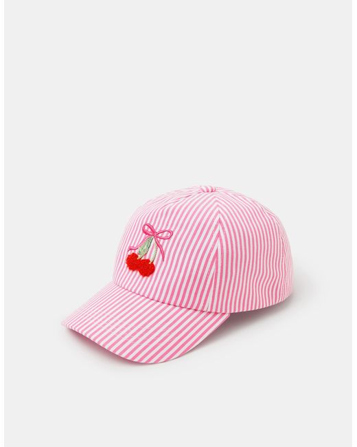Accessorize Pink Cherry Stripe Cap
