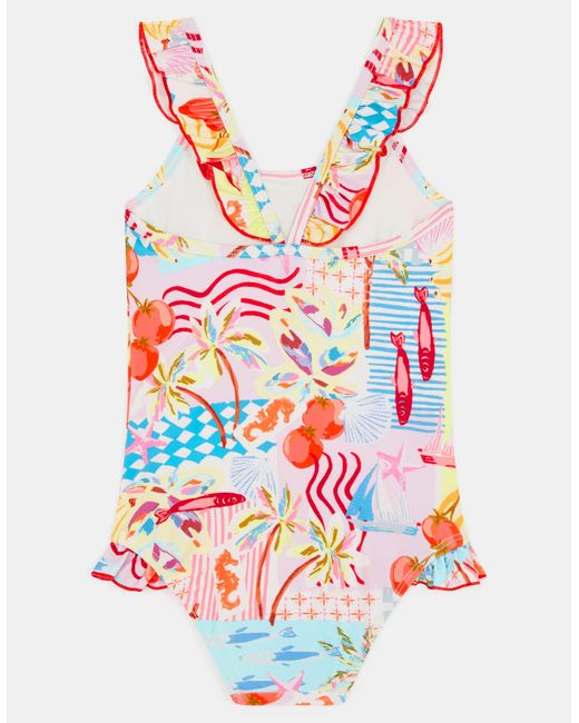 Accessorize White Postcard Print Swimsuit