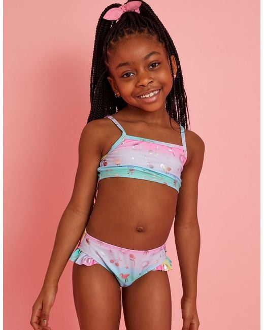 Accessorize Orange Toddler's Girls Ombre Foil Print Bikini Set