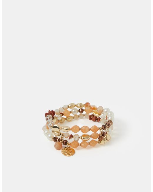 Accessorize Metallic 3-Pack Bead Stretch Bracelets