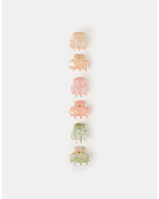 Accessorize Pink 6-Pack Mini Iridescent Claw Clips