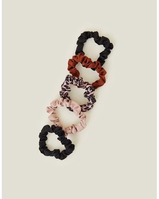 Accessorize Natural 5-Pack Leopard Print Scrunchies