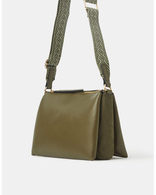 Accessorize Green Webbing Strap Crossbody Bag