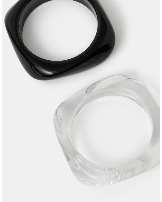 Accessorize White 2-Pack Chunky Resin Bangles