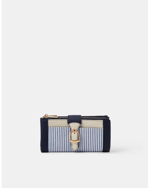 Accessorize Blue Stripe Buckle Purse