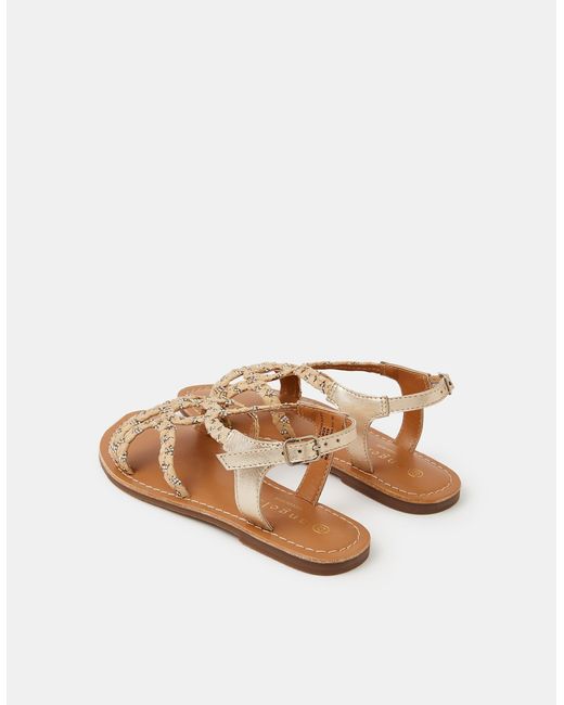 Accessorize White Diamanté Braided Sandals