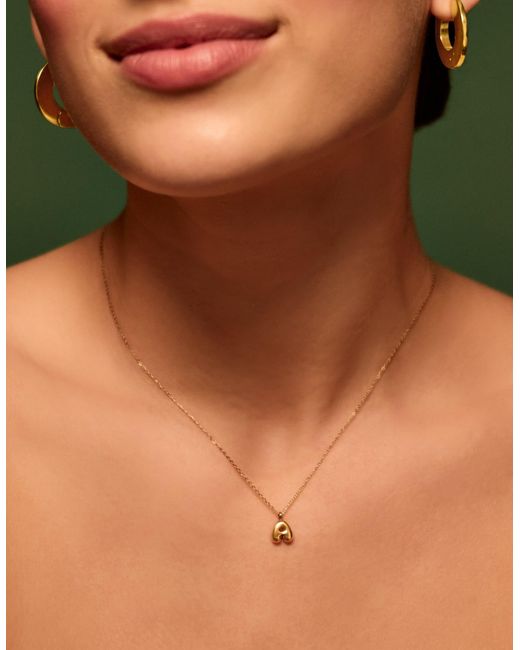 Accessorize White Stainless Steel Bubble Initial Pendant Necklace